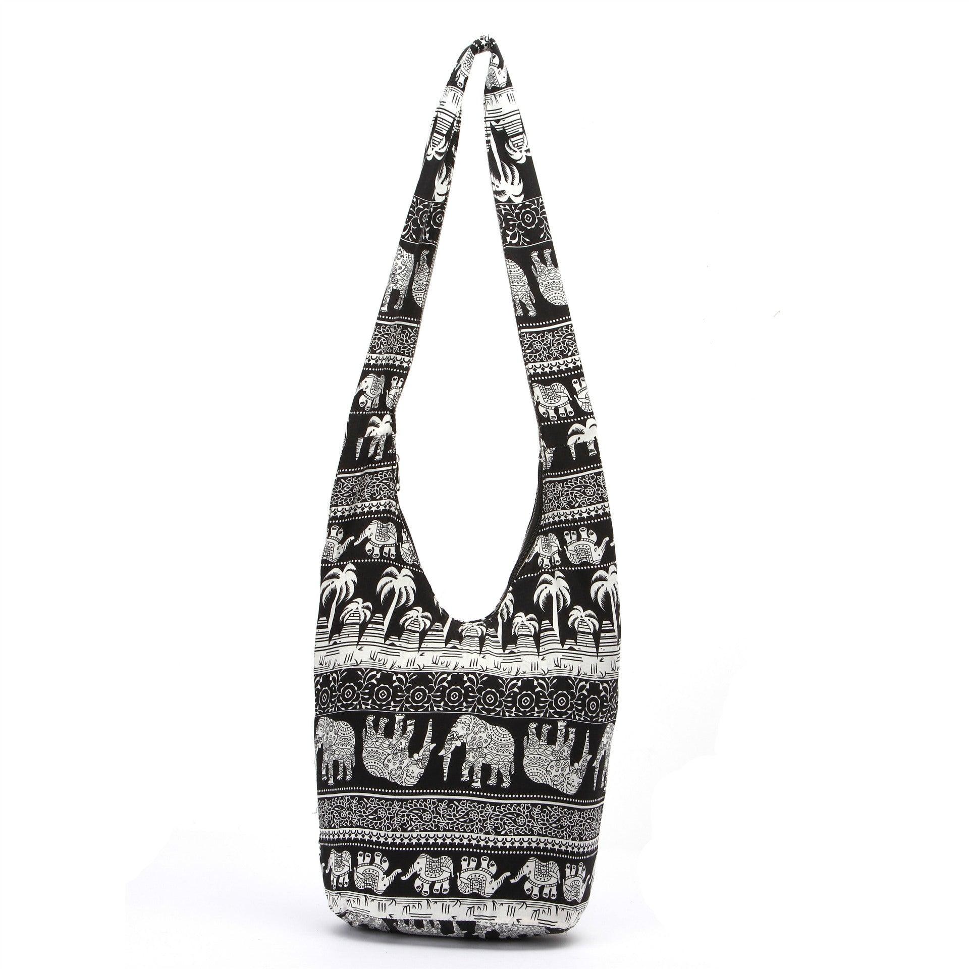 Bohemian Charm: Folk Style Ladies' Bucket Bag Handbag & Shoulder Bag Combo - FlaxLin Eco Textiles