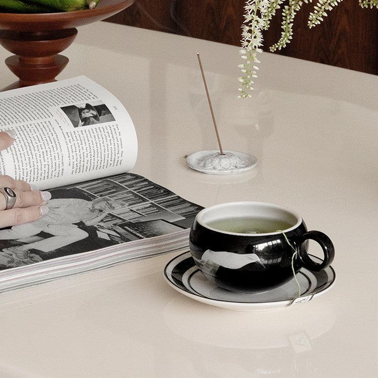 Creative Women's Ceramic Coffee Cup and Saucer Set - FlaxLin Eco Textiles