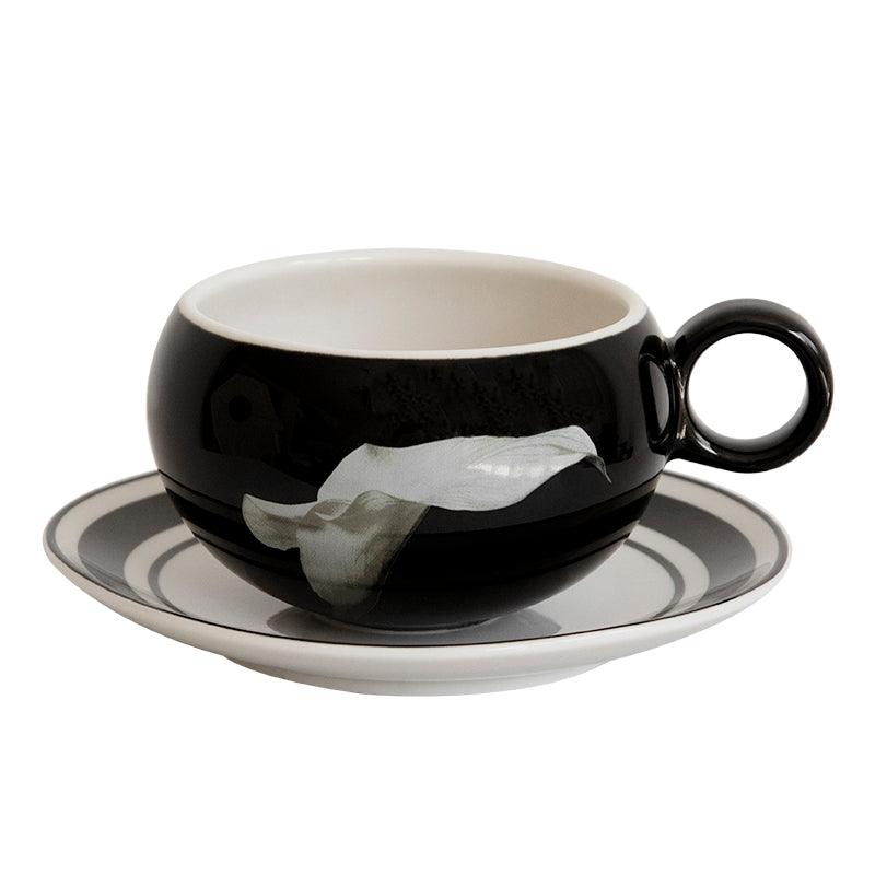 Creative Women's Ceramic Coffee Cup and Saucer Set - FlaxLin Eco Textiles