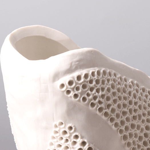 Light Luxury Honeycomb Ceramic Vase - Modern Nordic Elegance - FlaxLin Eco Textiles