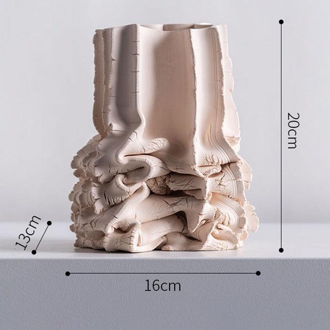 Living Room Folding-Style Ceramic Vase Decoration - FlaxLin Eco Textiles