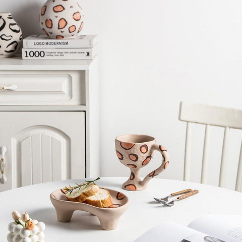 Nordic Simple Hand-Painted Ceramic Household Vase - FlaxLin Eco Textiles