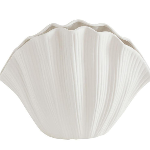 Quiet Wind Handmade Ceramic Vase - Shell White Elegance - FlaxLin Eco Textiles