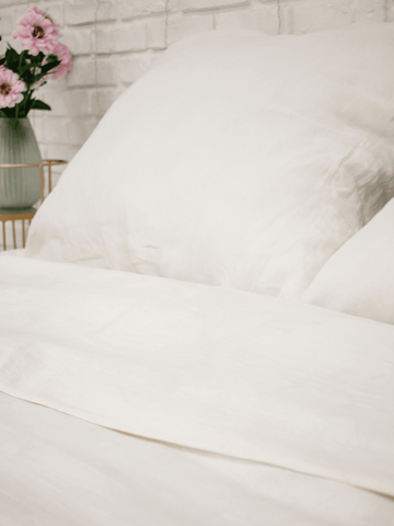 Creame White Soft Linen Pillowcase - Bedroom, Linen pillowcase - FlaxLin Eco Textiles