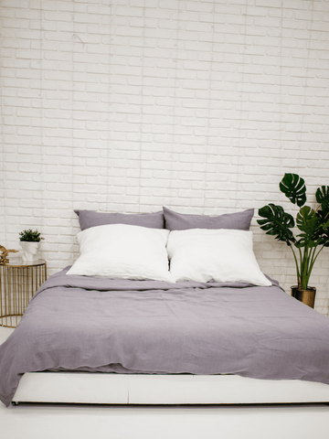 Family Soft Linen Bedding Set of Perfect Gray Color (includes 7 items) - Bedroom, Family Bedding Set, Linen bedding set - FlaxLin Eco Textiles
