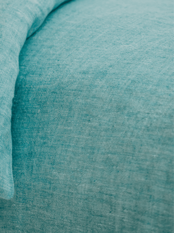 Green Melange Soft Linen Sheet - Bedroom, Linen sheet - FlaxLin Eco Textiles