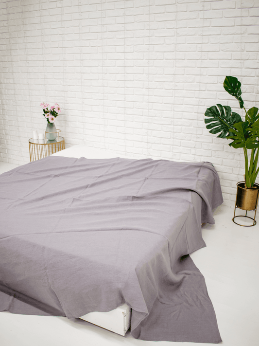 Perfect Grey Soft Linen Sheet - Bedroom, Linen sheet - FlaxLin Eco Textiles 1500