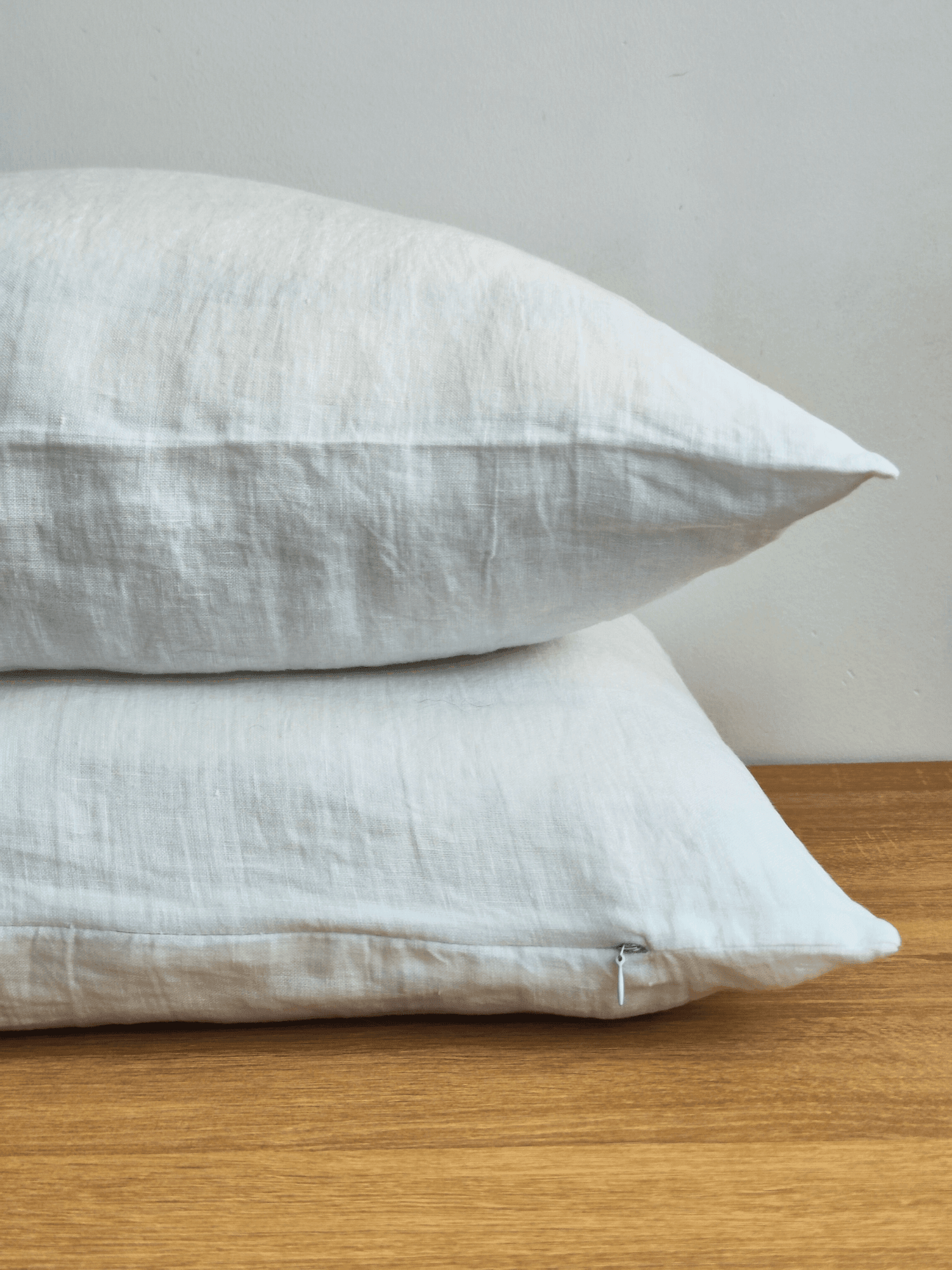 Set of Snow White Linen Pillowcases (2 Pieces) - Linen pillowcase, Pillowcase set - FlaxLin Eco Textiles