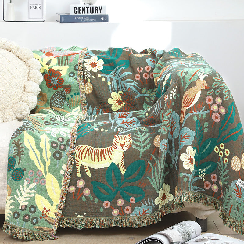 Pure Cotton Sofa Cover - Jungle Tiger Pattern | Simple and Modern Household Elegance