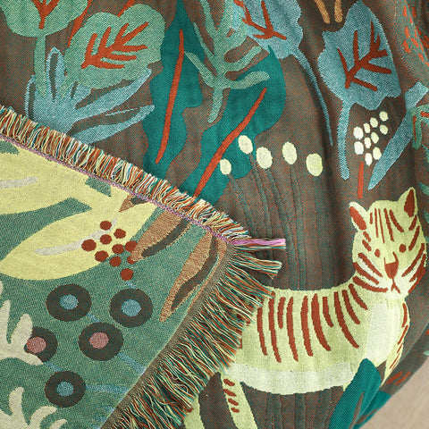 Sofabezug aus reiner Baumwolle – Dschungel-Tiger-Muster | Einfache und moderne Haushaltseleganz