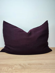 Dark Purple Soft Linen Pillowcase