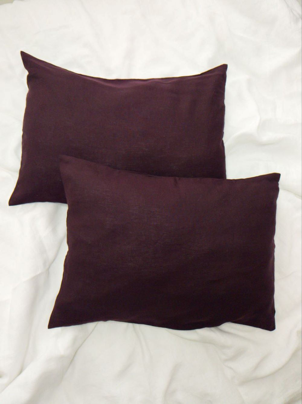 Dark Purple Soft Linen Pillowcase