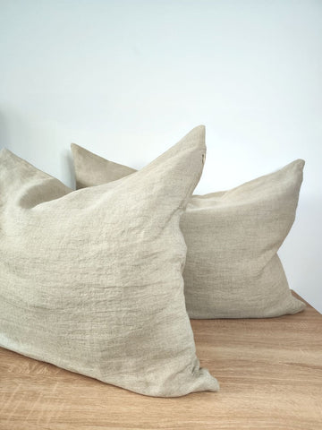 Set of Linen Pillowcases in Natural Colour - FlaxLin Eco Textiles