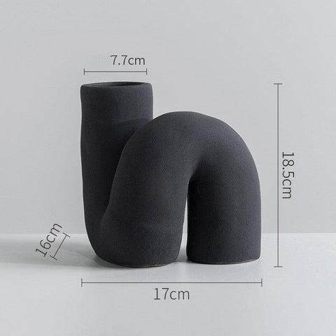 Ceramic Twisted Vase – Wabi-Sabi Style Modern - FlaxLin Eco Textiles