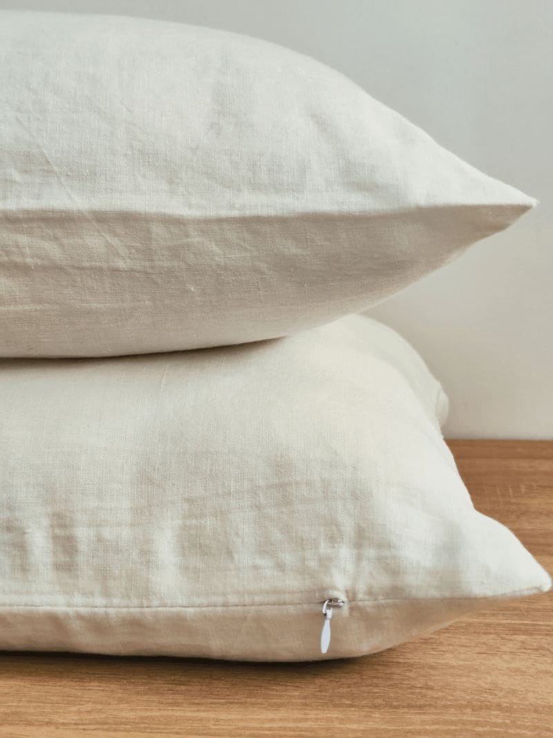 Creamy White Linen Pillowcase Set (2 pieces) - Linen pillowcase, Pillowcase set - FlaxLin Eco Textiles