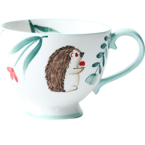 Enchanted Forest Animal Ceramic Mug: A Blend of Retro & Whimsy - FlaxLin Eco Textiles