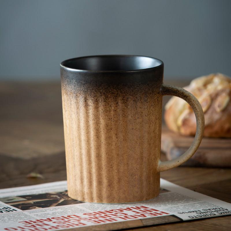 Japanese Retro-Style Large Capacity Ceramic Coffee Cup -  - FlaxLin Eco Textiles