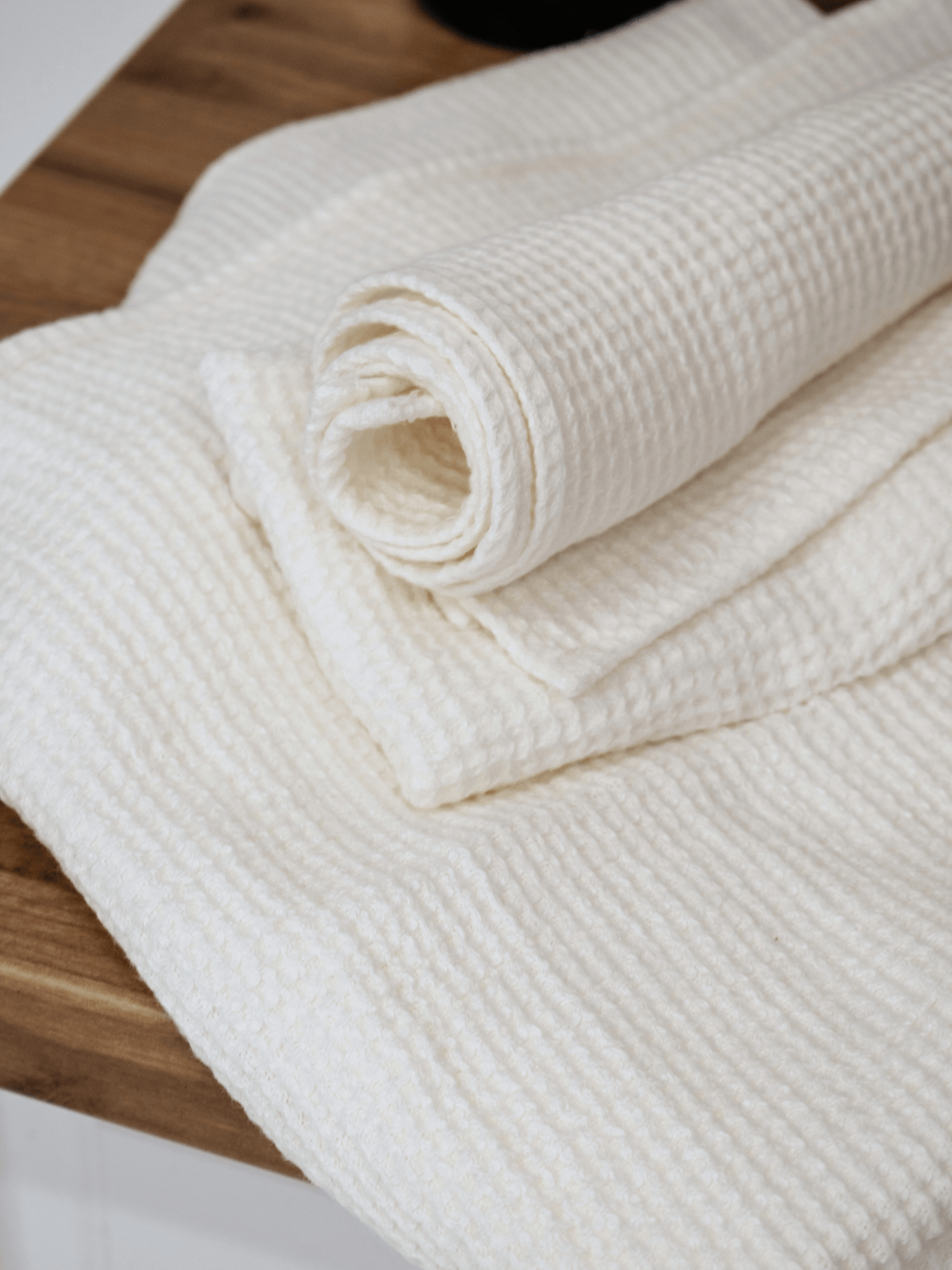 Luxurious European Linen Waffle Bath Towel Set (3 pieces) - FlaxLin Eco Textiles