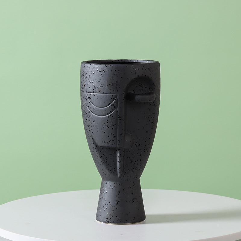 Nordic Artistry Face Ceramic Vase: A Fusion of Divine Elegance and Modern Craft - FlaxLin Eco Textiles
