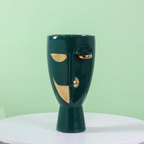 Nordic Artistry Face Ceramic Vase: A Fusion of Divine Elegance and Modern Craft - FlaxLin Eco Textiles