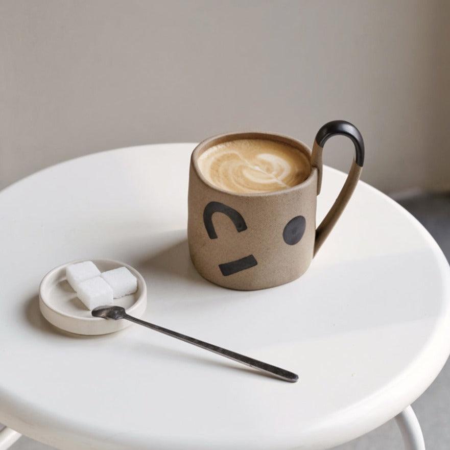 Geometric Pattern Handmade Ceramic Mug - Nordic Style Elegance -  - FlaxLin Eco Textiles