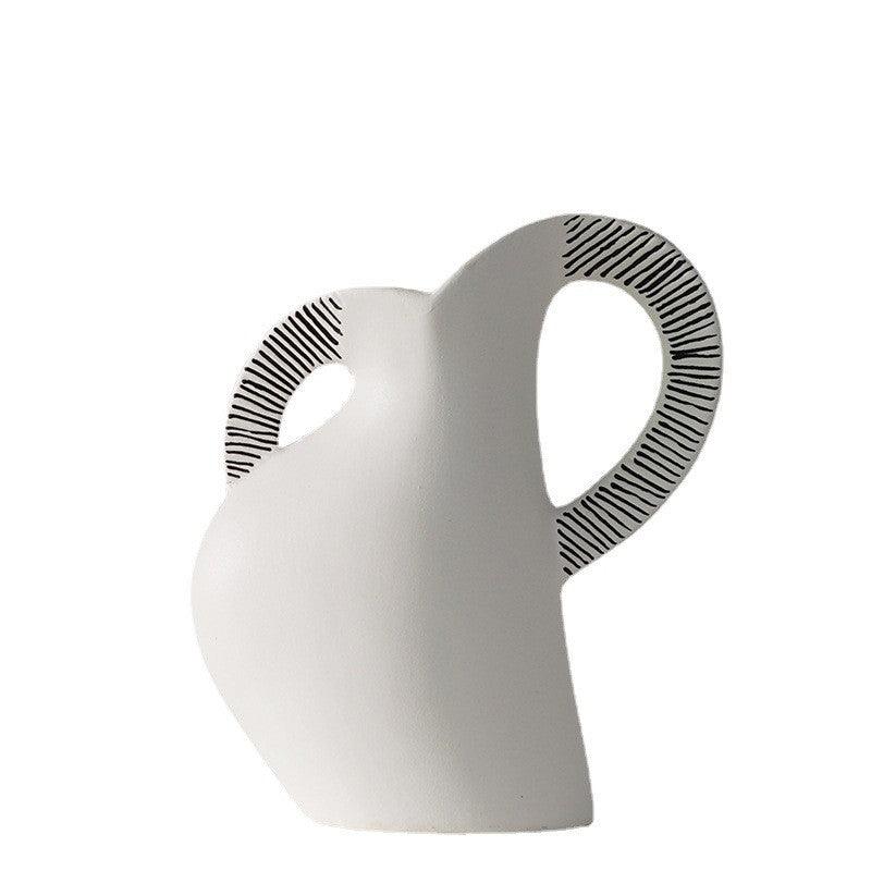Scandinavian Creative Minimalist Ceramic Vase Ornaments - FlaxLin Eco Textiles