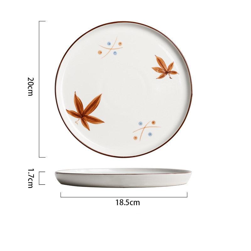 Vintage Western Elegance: Hand-Drawn Porcelain Food Plate - FlaxLin Eco Textiles