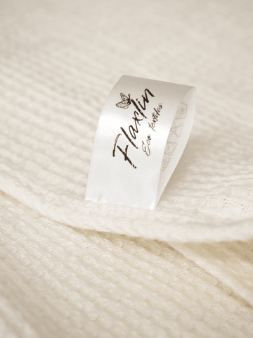 Bath snow white linen waffle towel - Towel - FlaxLin Eco Textiles