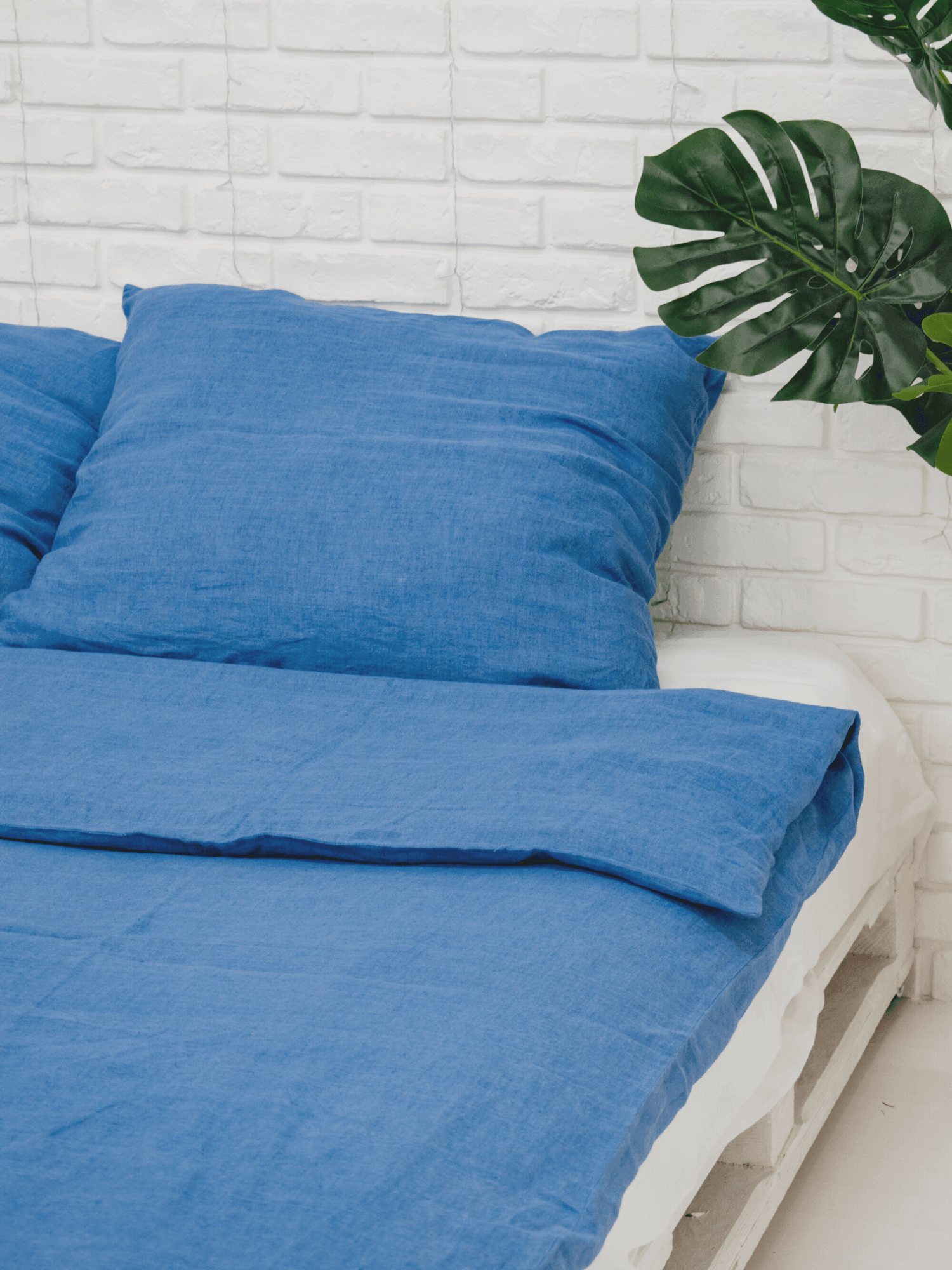 Blue soft linen duvet cover - Bedroom, label, Linen duvet cover - FlaxLin Eco Textiles
