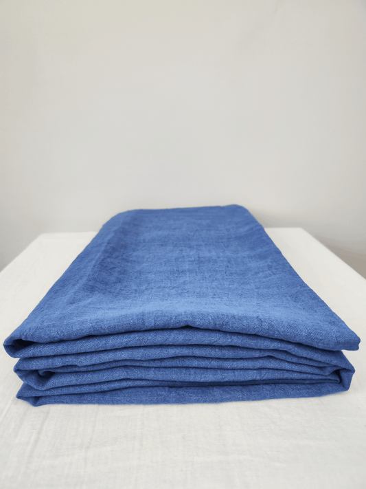 Blue Soft Linen Sheet - Bedroom, label, Linen sheet - FlaxLin Eco Textiles 1500