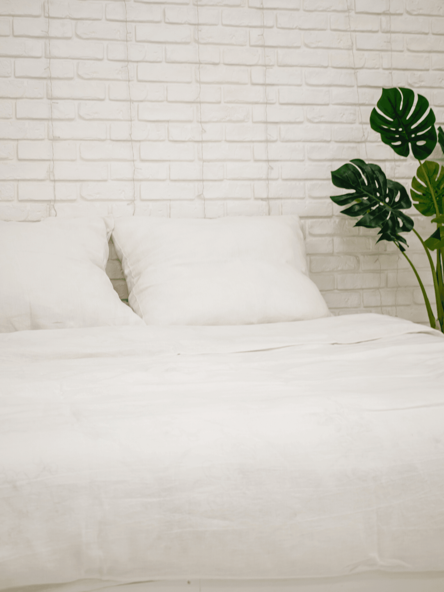 Creame White Soft Linen Bedding Set (The set includes 4 items of creame white color) - Bedroom, Linen bedding set - FlaxLin Eco Textiles