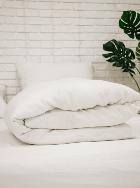 Creame white soft linen duvet cover - Bedroom, Linen duvet cover - FlaxLin Eco Textiles 1500