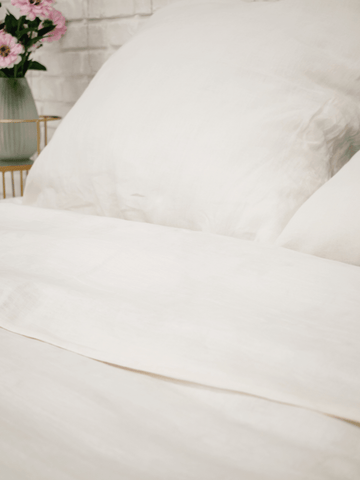 Creamy White Linen Duvet Cover Set (3 items) - Bedroom, Linen duvet cover - FlaxLin Eco Textiles