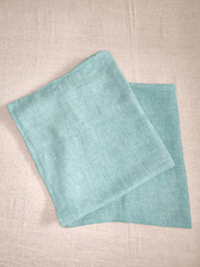 Green Melange Linen Pillowcase Set (2 pieces) - Linen pillowcase, Pillowcase set - FlaxLin Eco Textiles