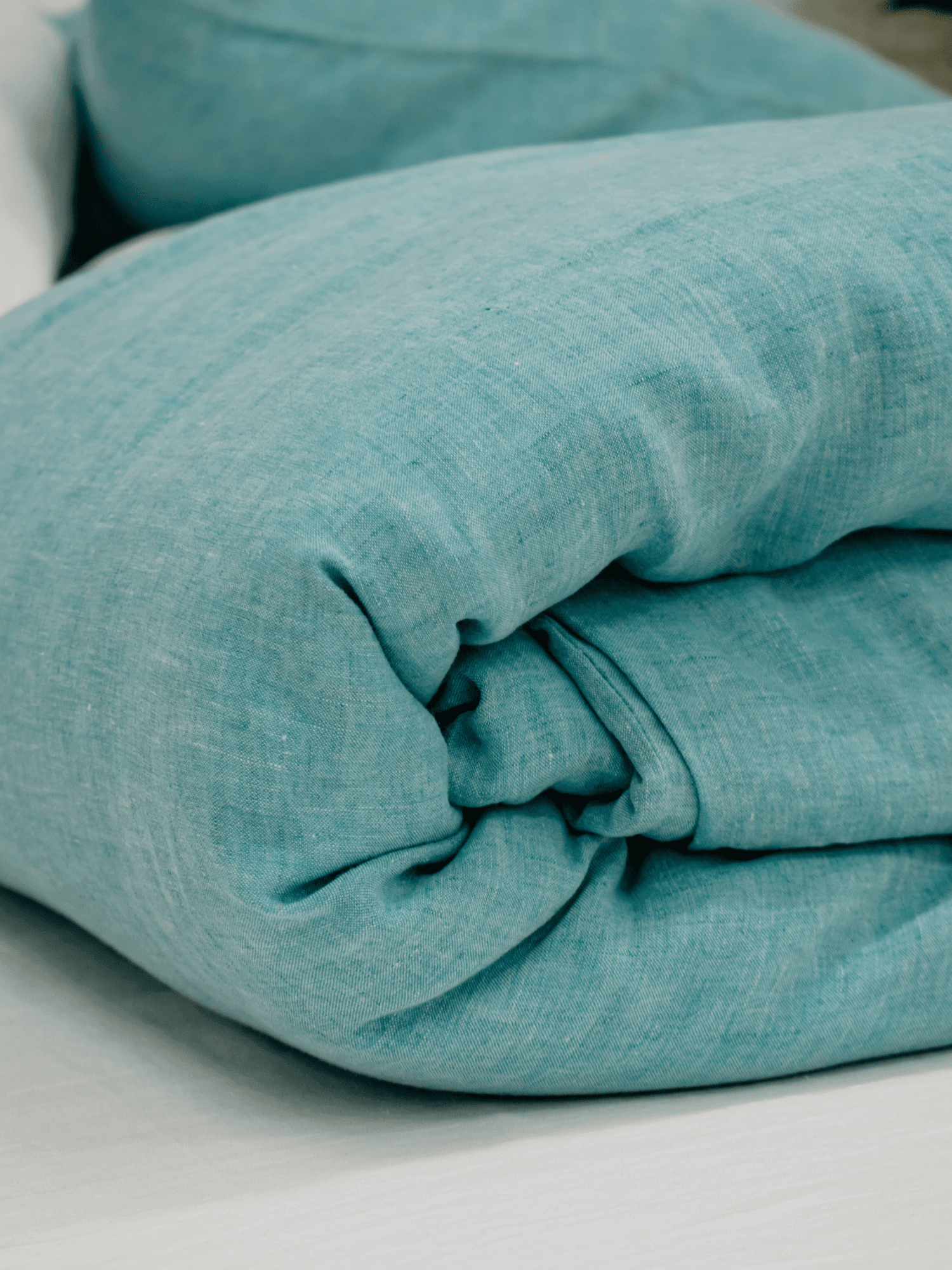 Green melange soft linen duvet cover - Bedroom, Linen duvet cover - FlaxLin Eco Textiles