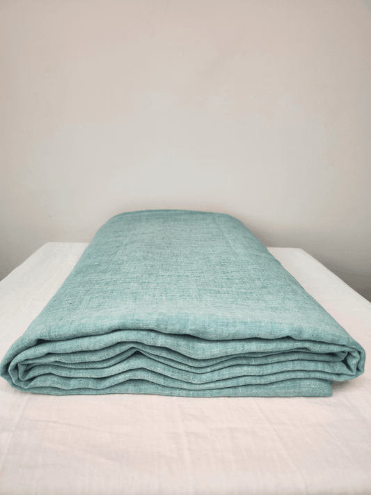 Green Melange Soft Linen Sheet - Bedroom, Linen sheet - FlaxLin Eco Textiles 1500