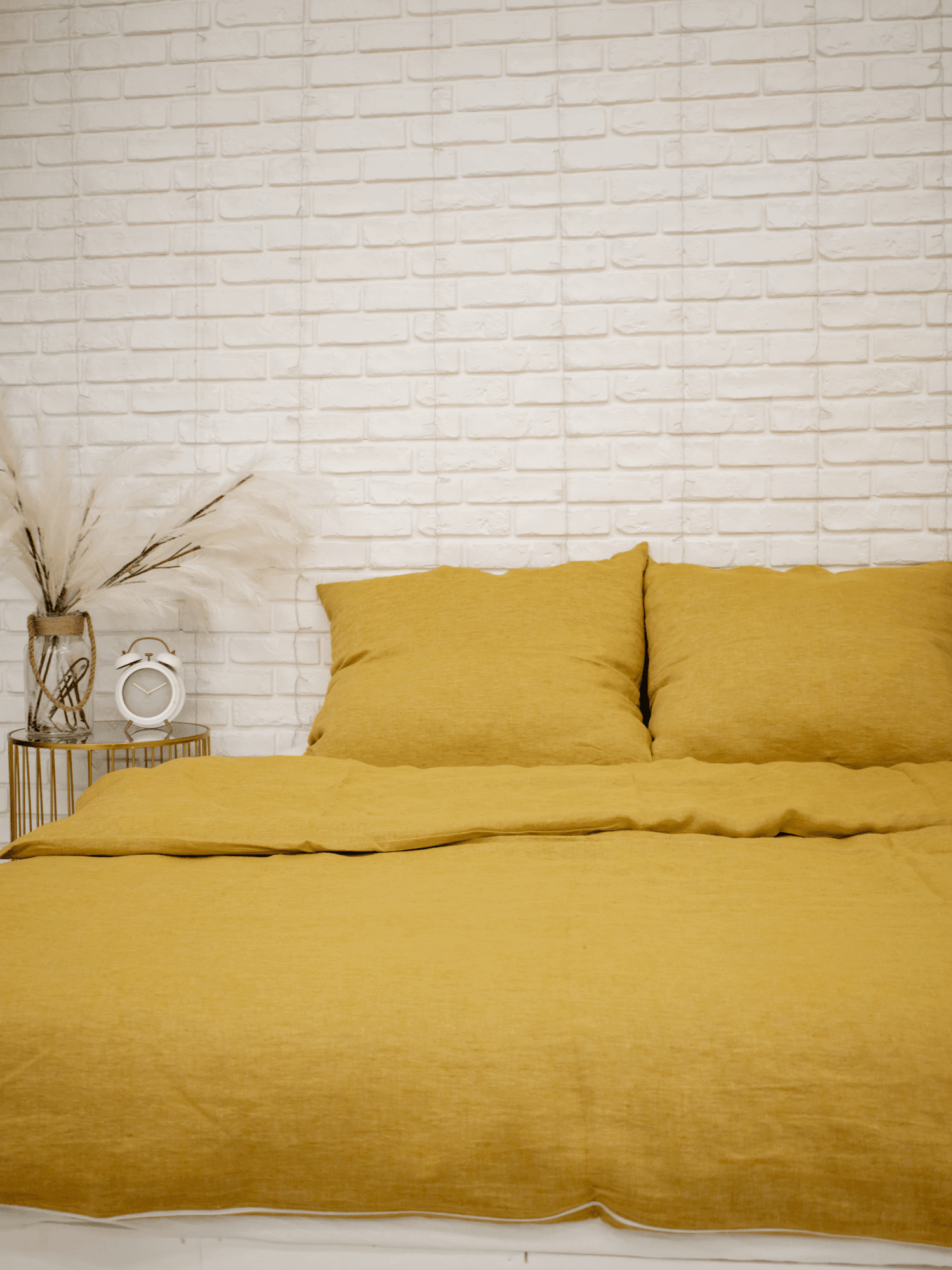 Linen Duvet Cover Set in Yellow (3 items) - Bedroom, Linen duvet cover - FlaxLin Eco Textiles