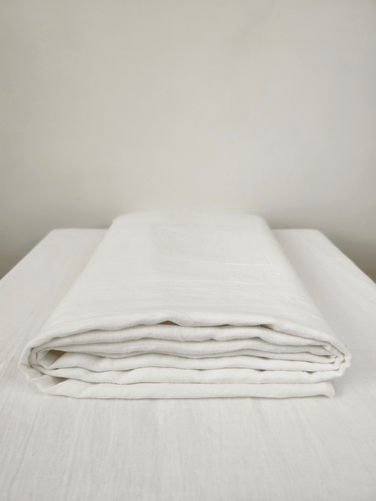 Snow White Soft Linen Sheet - Bedroom, Linen sheet - FlaxLin Eco Textiles 1500