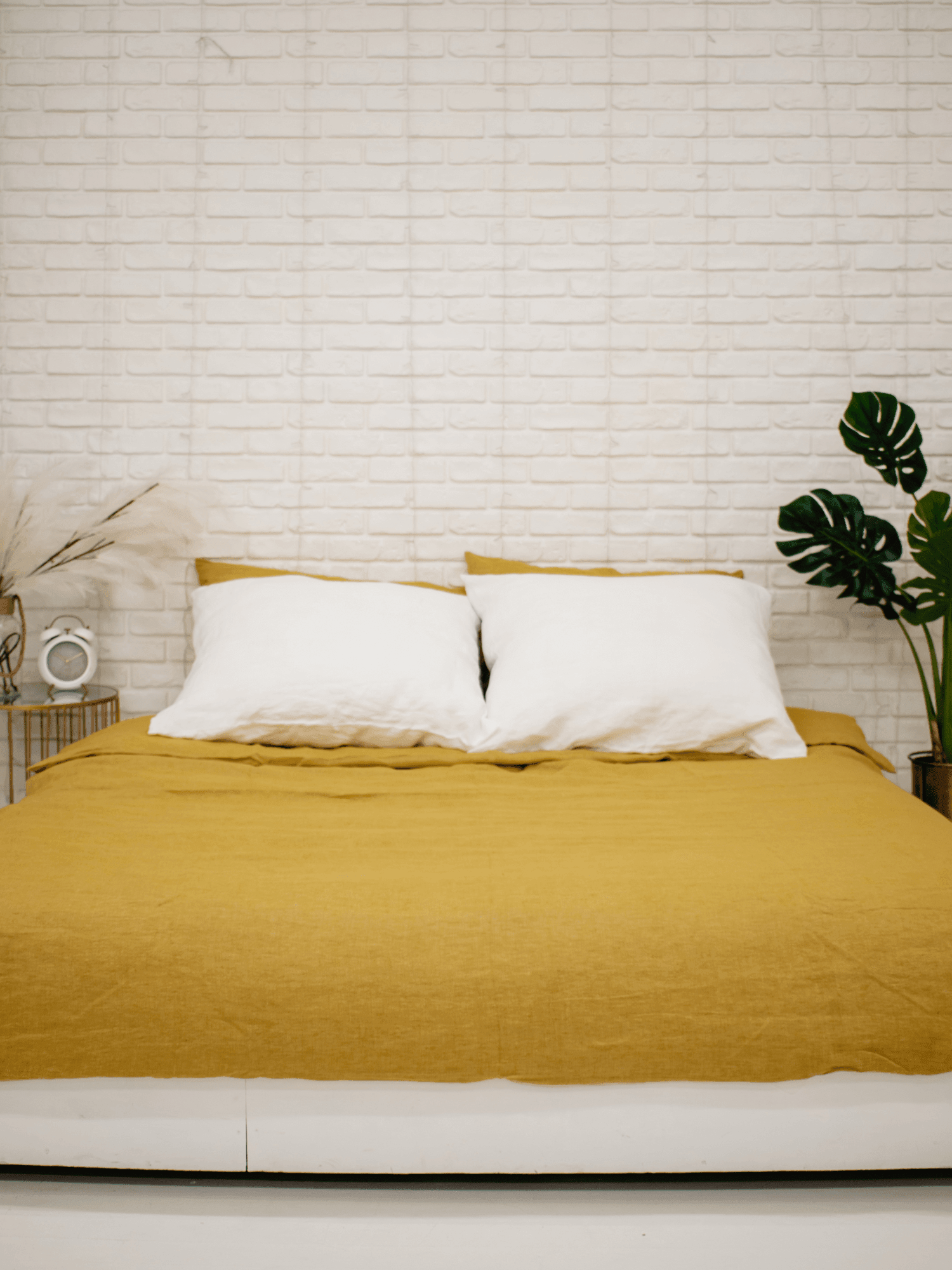 Yellow soft linen duvet cover - Bedroom, label, Linen duvet cover - FlaxLin Eco Textiles