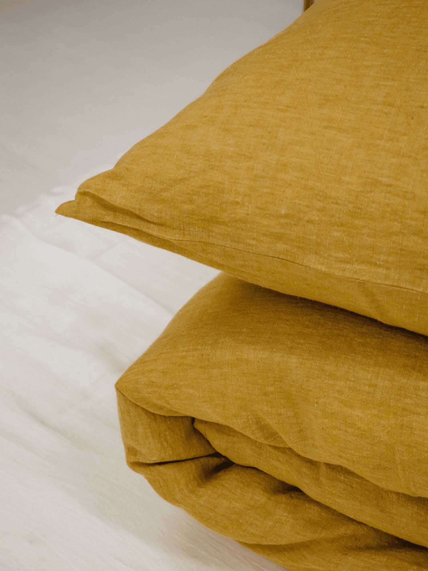 Yellow Soft Linen Pillowcase - Bedroom, label, Linen pillowcase - FlaxLin Eco Textiles